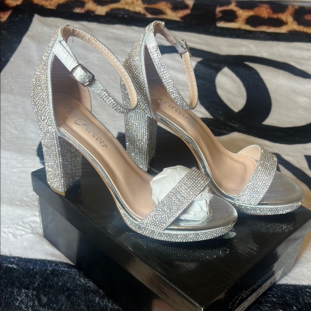 Forever 21 Silver Strappy Heels for Special Occasions